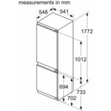 Bosch Vgradni hladilnik z zamrzovalnikom KIN86VFE0, 177 cm, 184 l + 76 l, razred E, bel | Shoptok.si