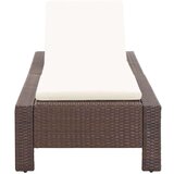 Poli Ležalnik z blazino rjav poli ratan | Shoptok.si