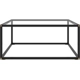  Stolić za kavu crni s kaljenim staklom 80 x 80 x 35 cm | shoptok.hr