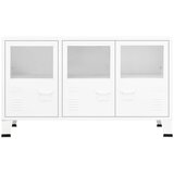  Komoda bijela 105 x 35 x 62 cm od metala i stakla | Eponuda.com