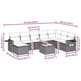  9-dijelni set vrtnih sofa s jastucima crni od poliratana | shoptok.hr