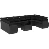  11-dijelni set vrtnih sofa od poliratana s jastucima crni Crna 100 x 55 x 73 cm | Shoptok.si