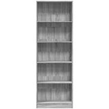 vidaXL Knjižna omara siva sonoma 60x24x176 cm inženirski les | Shoptok.si