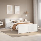 vidaXL Knjižna postelja brez vzmetnice bela 120x190 cm trdna borovina | Shoptok.si