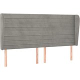  Uzglavlje s ušima svjetlosivo 183x23x118/128 cm baršunasto | shoptok.hr
