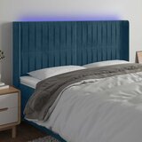  LED uzglavlje tamnoplavo 203 x 16 x 118/128 cm od tkanine | shoptok.hr