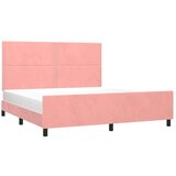  Posteljni okvir z vzglavjem roza 160x200 cm žamet, (20904095) | Shoptok.si