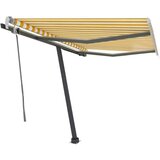  Tenda na ručno uvlačenje s LED svjetlima 300x250 cm žuto-bijela | shoptok.hr