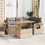 vidaXL 4-dijelni set vrtnih sofa s jastucima bež od poliratana bagrem | shoptok.hr