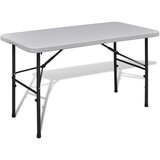  Zložljiva vrtna miza 122 cm HDPE bele barve | Shoptok.si