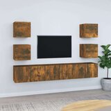  Komplet TV omaric 7-delni dimljen hrast konstruiran les, (20732920) | Shoptok.si