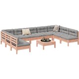  10-dijelni set vrtnih sofa s jastucima masivnog drva duglazije | shoptok.hr