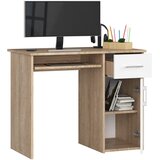 AKORD Pin Računalniška Miza, Hrast Sonoma/Bela, (5000332908) | Shoptok.si