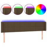  LED Uzglavlje tamnosmeđe 163x16x78/88 cm od tkanine | shoptok.hr