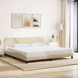  Posteljni okvir brez vzmetnice krem 200x200 cm blago | Shoptok.si