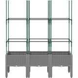  Vrtna sadilica s rešetkom svjetlosiva 120 x 40 x 142 5 cm PP | shoptok.hr