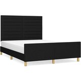  Za krevet s uzglavljem crni 140 x 200 cm od tkanine | shoptok.hr