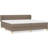  Krevet s oprugama i madracem smeđesivi 200x200 cm od tkanine | shoptok.hr