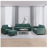 vidaXL Sedežna garnitura 4-delna temno zelen žamet | Shoptok.si