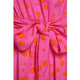 Trendyol ženska haljina Curve Fuchsia Belted Woven | ePonuda.com