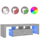 TV ormarić s LED svjetlima siva boja hrasta 140 x 36,5 x 40 cm | Eponuda.com