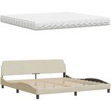  Krevet s madracem krem 200 x 200 cm od tkanine - Krema 200 x 200 cm | shoptok.hr