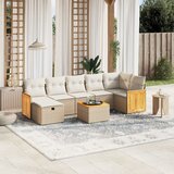 Maison Chic Seti vrtnega pohištva - Vrtna garnitura - Vrtni pohištvo set 8-delna z blazinami bež poli ratan, (21799136) | Shoptok.si