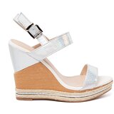 Shelvt Women's silver wedge sandals Cene
