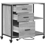 vidaXL Uredski ormar s kotačem Sivi hrast sonoma 76 x 41 x 72 cm | shoptok.hr