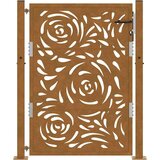 vidaXL Vrtna vrata 105x130 cm otporni čelični plameni dizajn | shoptok.hr