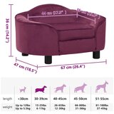 SOFA za pse bordo 67 x 47 x 36 cm plišana | shoptok.hr