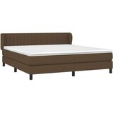  Box spring postelja z vzmetnico temno rjava 160x200 cm blago, (20901015) | Shoptok.si