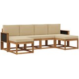  Set vanjskih sofa s jastukom 6 pcs Prirodna i bež Poliester | shoptok.hr