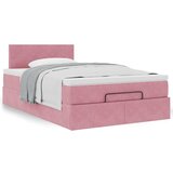 vidaXL Otomanski posteljni okvir z vzmetnico roza 120x190 cm žamet | Shoptok.si