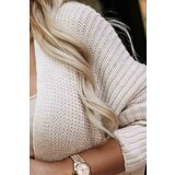 numoco basic 630-1 Warm cardigan with pockets and cuffs on the sleeves - beige | shoptok.hr