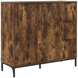 vidaXL Strani šal Dimljeni hrast 89.5 x 33 x 82 cm Konstruiran les, (5000107859) | Shoptok.si