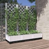 vidaXL Vrtna sadilica s rešetkom bijela 120 x 40 x 121 5 cm PP | shoptok.hr