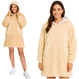 Iso Topla pulover odeja s kapuco in rokavi - hoodie odeja bež | Shoptok.si