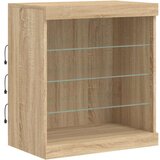 vidaXL Komoda z LED lučkami sonoma hrast 142,5x37x67 cm | Shoptok.si