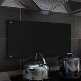 vidaXL Kuhinjska zaštita od prskanja crna 80 x 40 cm kaljeno staklo | shoptok.hr