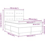  s opruga kutije Svijetlo siva 140 x 190 cm Baršun | shoptok.hr