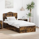  Okvir za krevet s uzglavljem Dimljeni hrast 75 x 190 cm | shoptok.hr