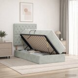  s madracem i skladištem Svjetlosiva 100 x 200 cm Baršun | shoptok.hr