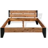  Okvir za krevet od masivnog bagremovog drva i čelika 152x203 cm | shoptok.hr