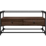 TV ormarić sa staklenom površinom boja hrasta 98x35x51 cm drvo | shoptok.hr