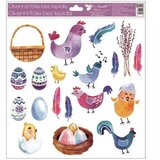  Velikonočne nalepke za okna z motivom piščancev in zajčkov - 33 x 30 cm, različne | Shoptok.si