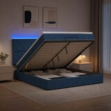  Krevet od pjene s madracem i LED-om Plava 140 x 200 cm Tkanina | shoptok.hr