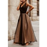 Fenzy Elegantna Maxi Obleka S Pikami, Črna Cene