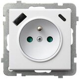  Ospel - Kućna utičnica bez okvira 230V + 1xUSB-A + 1xUSB-C SONATA bela u