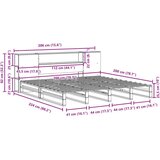  Knjižna postelja brez vzmetnice vošč. rjava 200x200cm trden les | Shoptok.si